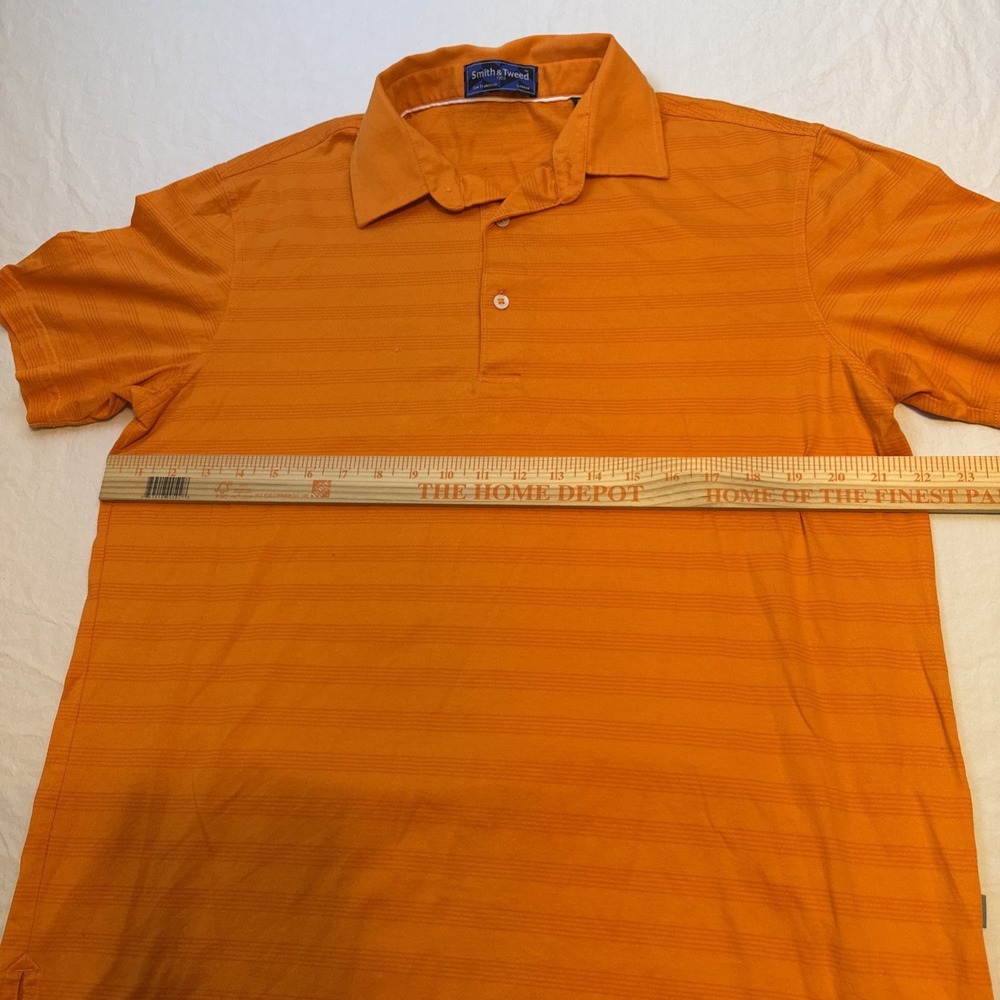 Smith & Tweed Men's MEDIUM  Polo Shirt   ORANGE 100% Pima cotton EUC - Picture 5 of 7